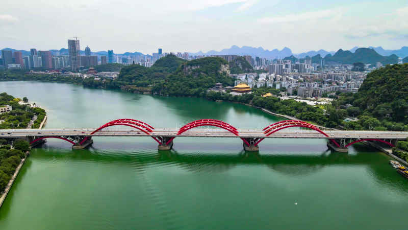 广西柳州城市风光航拍摄影图