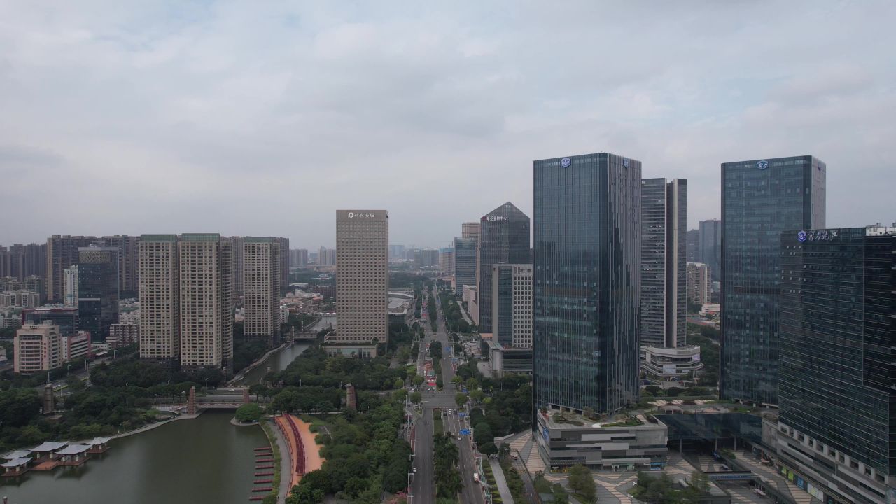 广东佛山城市风光航拍 