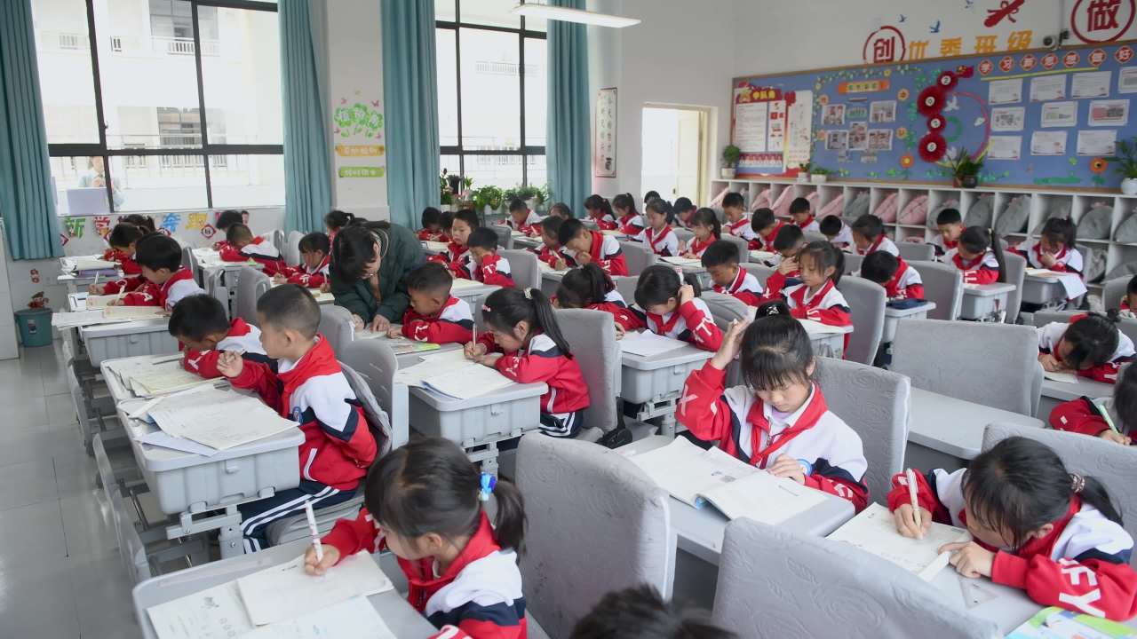 4k小学课堂小学生 学校课堂小学生