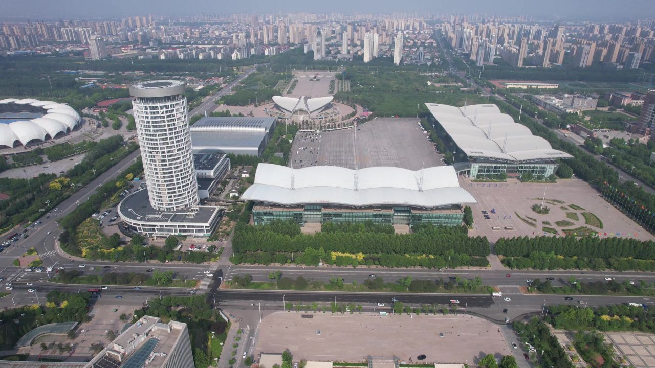 河北沧州城市风光航拍 