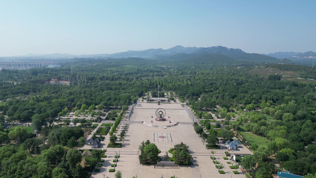 航拍潍坊青州东夷文化标志园