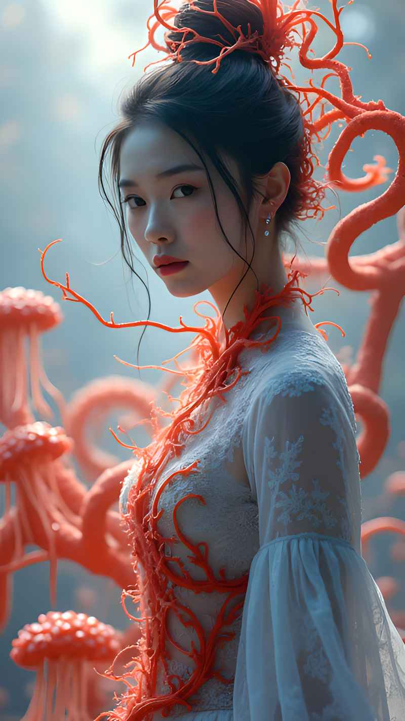 红色女子户外拍摄系列高清艺术视觉 1