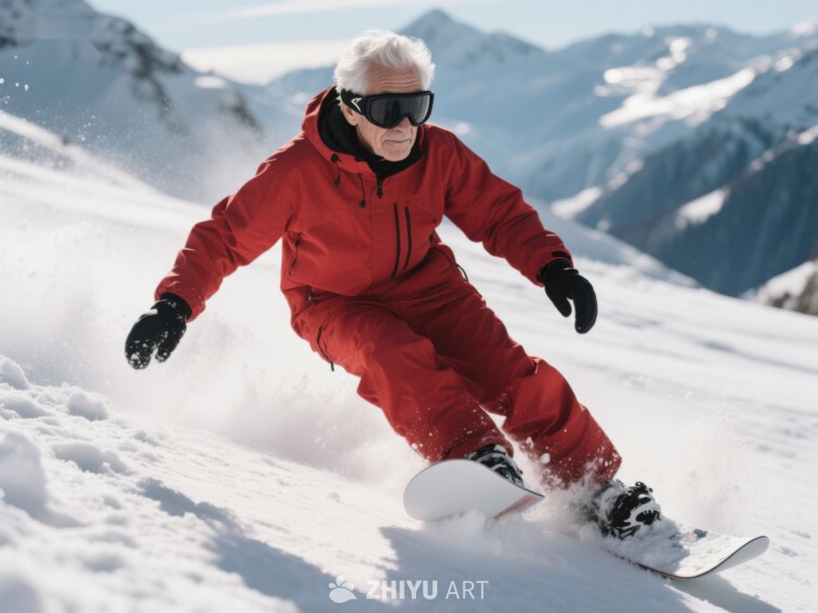 雪地滑行：红色装束的滑雪者 836