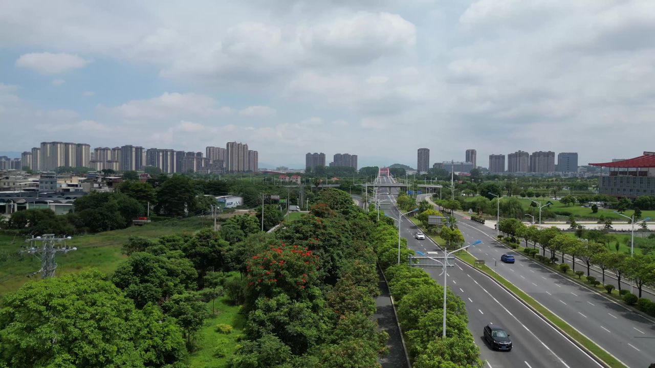 航拍福建漳州城市建设