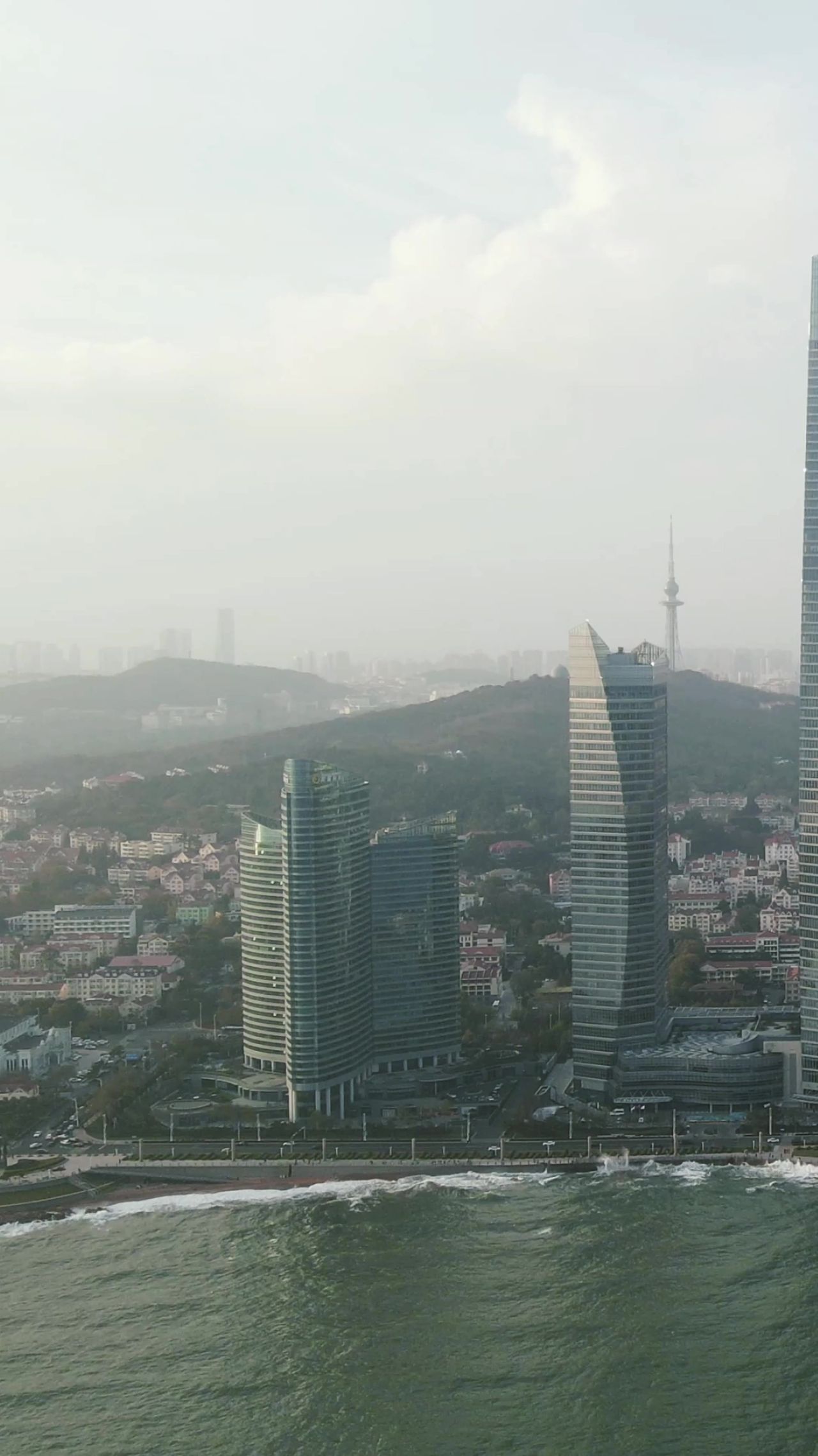 城市航拍青岛海天中心CBD
