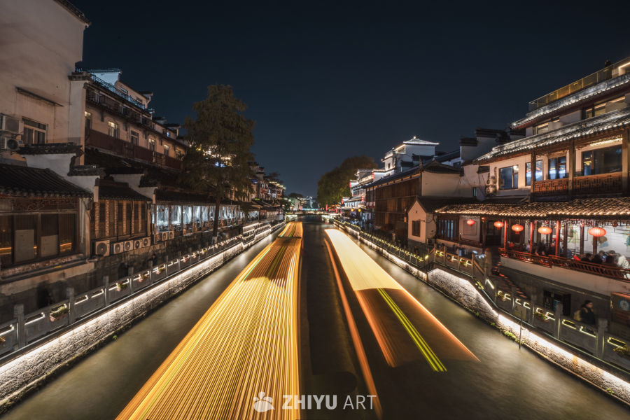 南京秦淮河夫子庙景区夜景
