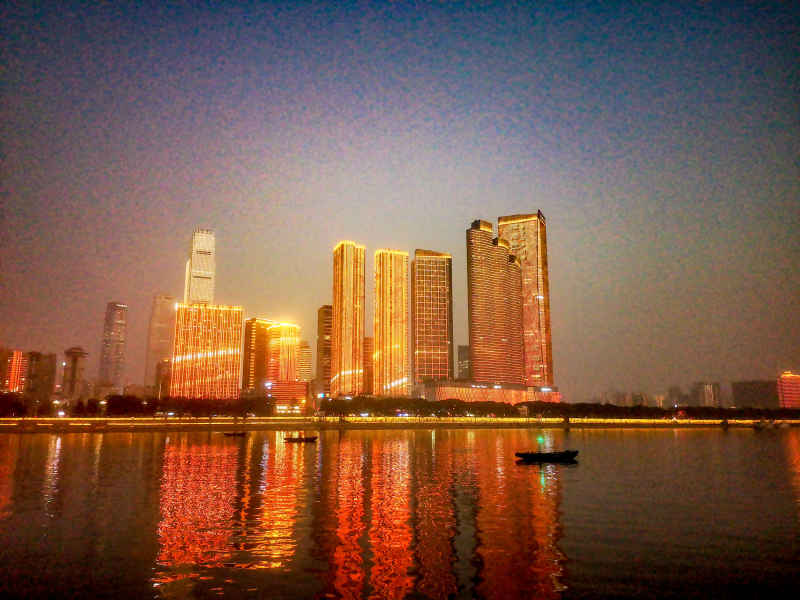 湖南长沙城市夜景灯光摄影图 