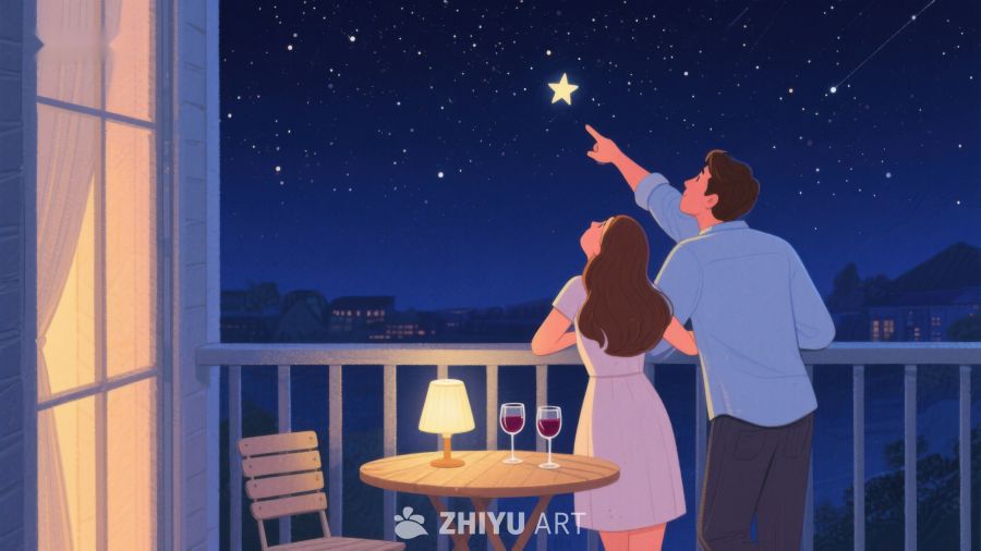 夜空下情侣共赏星辰 588