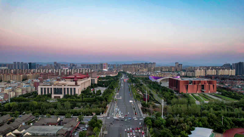云南昆明城市夕阳晚霞