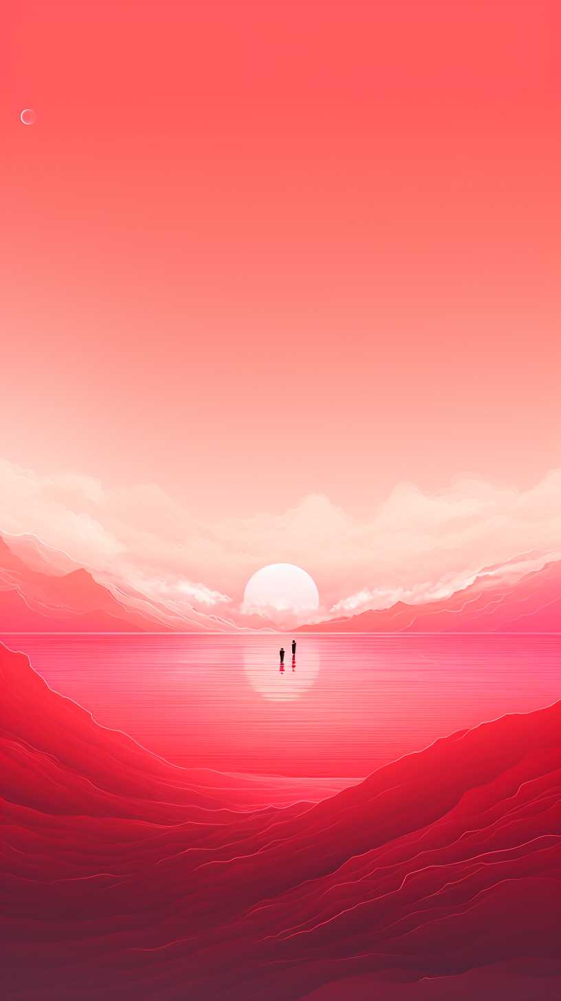 红色背景艺术图