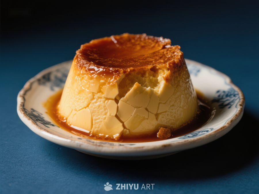 焦糖布丁特写