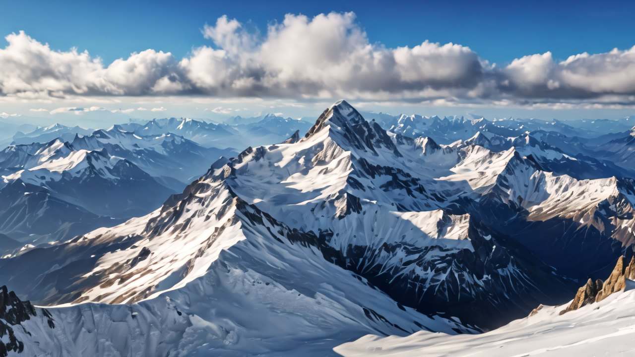 珠穆朗玛峰喜马拉雅山脉航拍日出日落云海延时 1
