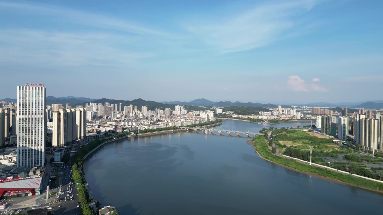  航拍江西上饶信江