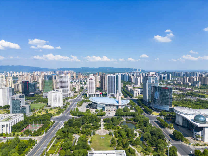 江西吉安城市风光航拍图 
