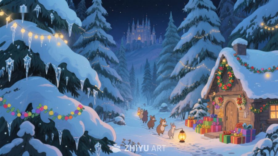 雪夜童话村的温馨圣诞夜 421