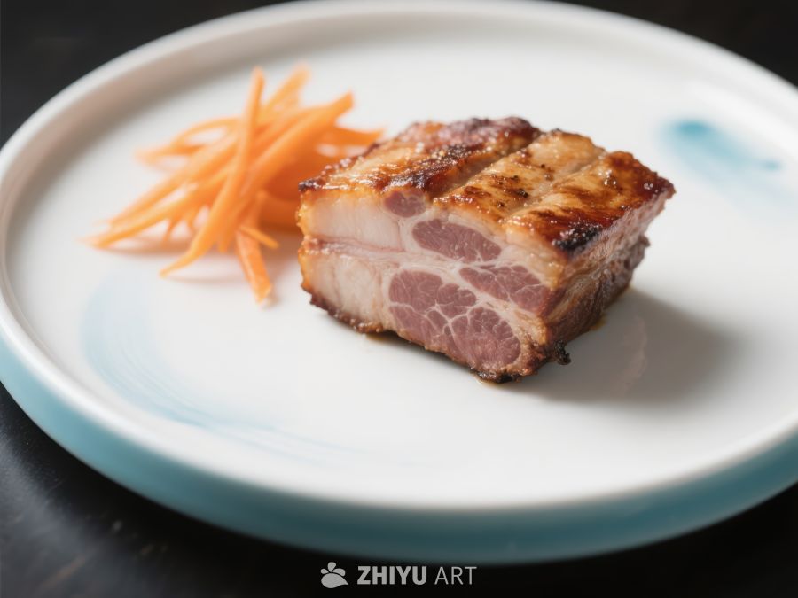 煎烤五花肉配胡萝卜丝