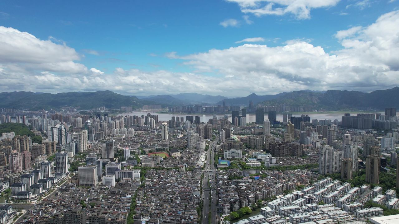 浙江温州城市建设航拍 