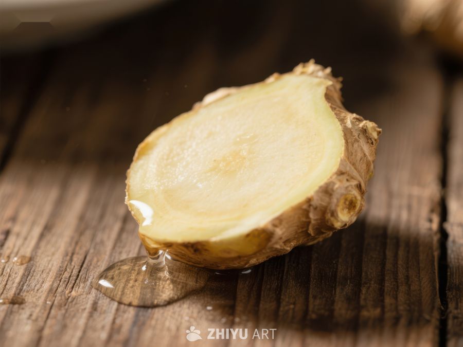 新鲜切片姜根特写 573