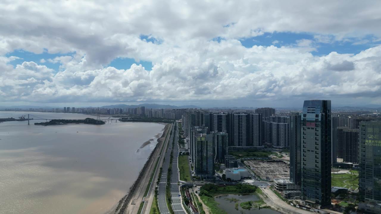 广东汕头龙湖东海岸汕头新城航拍