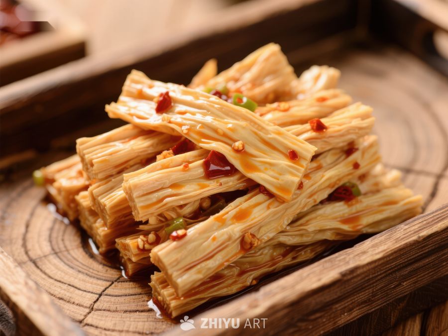 香辣豆皮条，诱人美食特写 1563