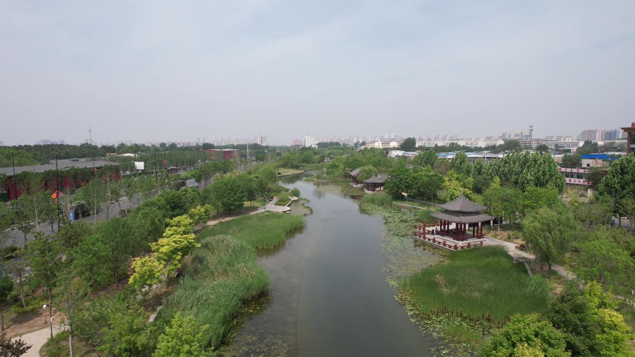  航拍河南开封万岁山大宋武侠城