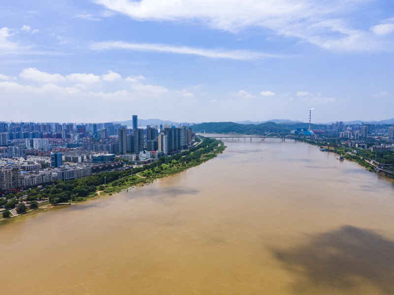 湖南株洲城市建设航拍摄影图
