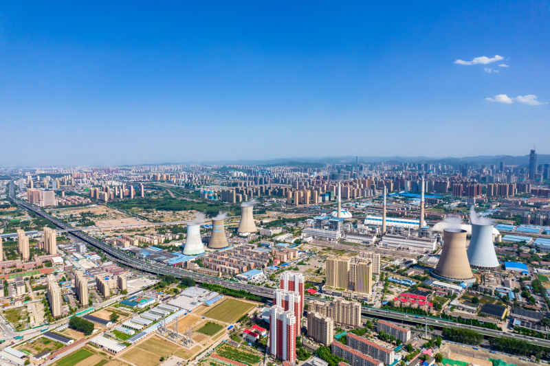山东济南城市风光航拍 