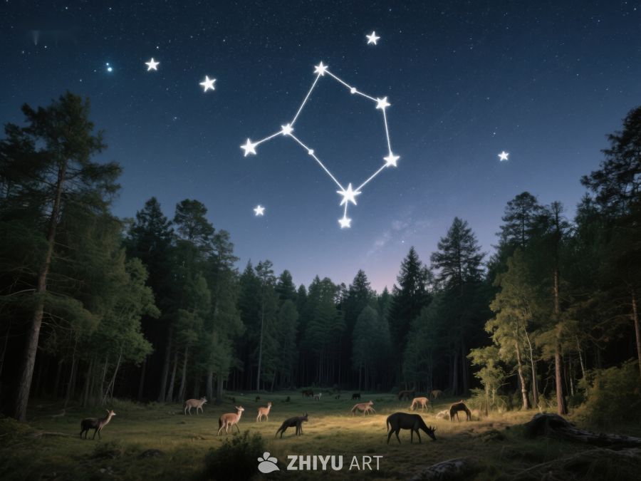 夜空下的森林与星座 369