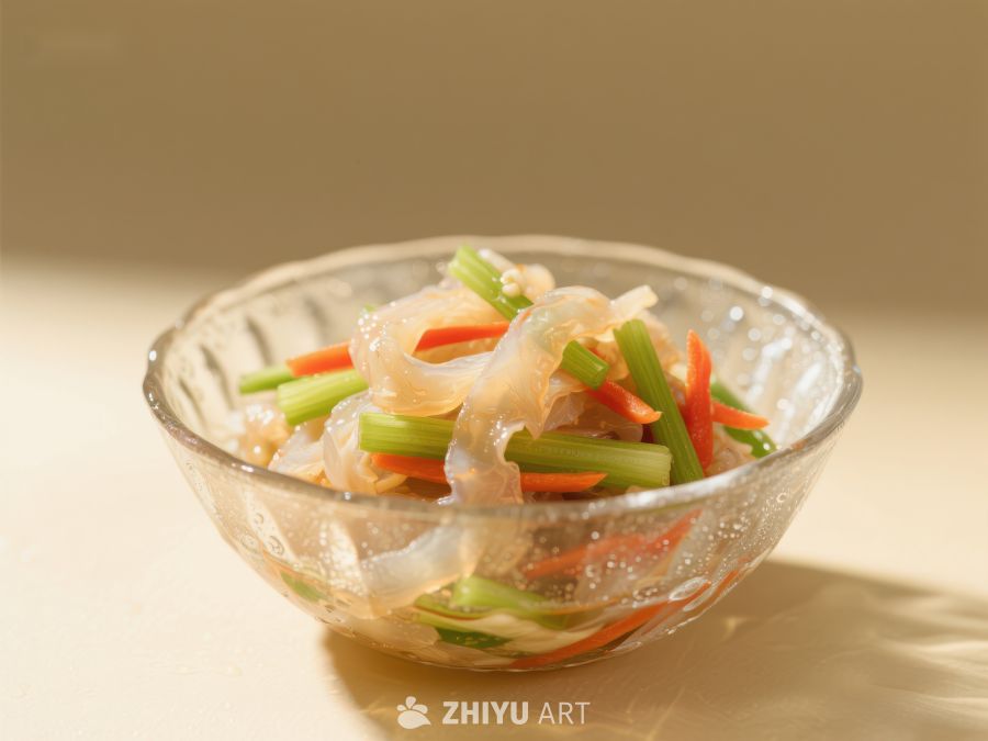 清爽凉拌菜，透明碗中盛装 1220