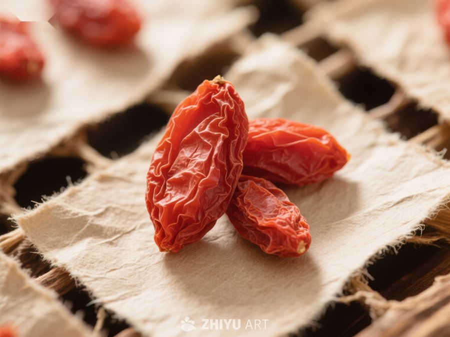 干果特写：红色果实的自然纹理 149