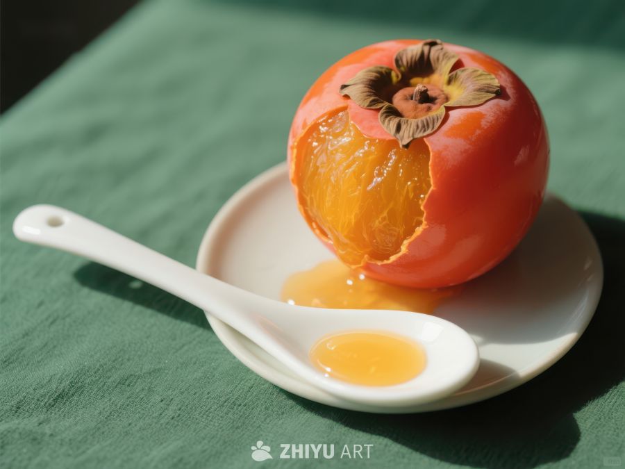 新鲜柿子与蜂蜜的甜蜜组合 678