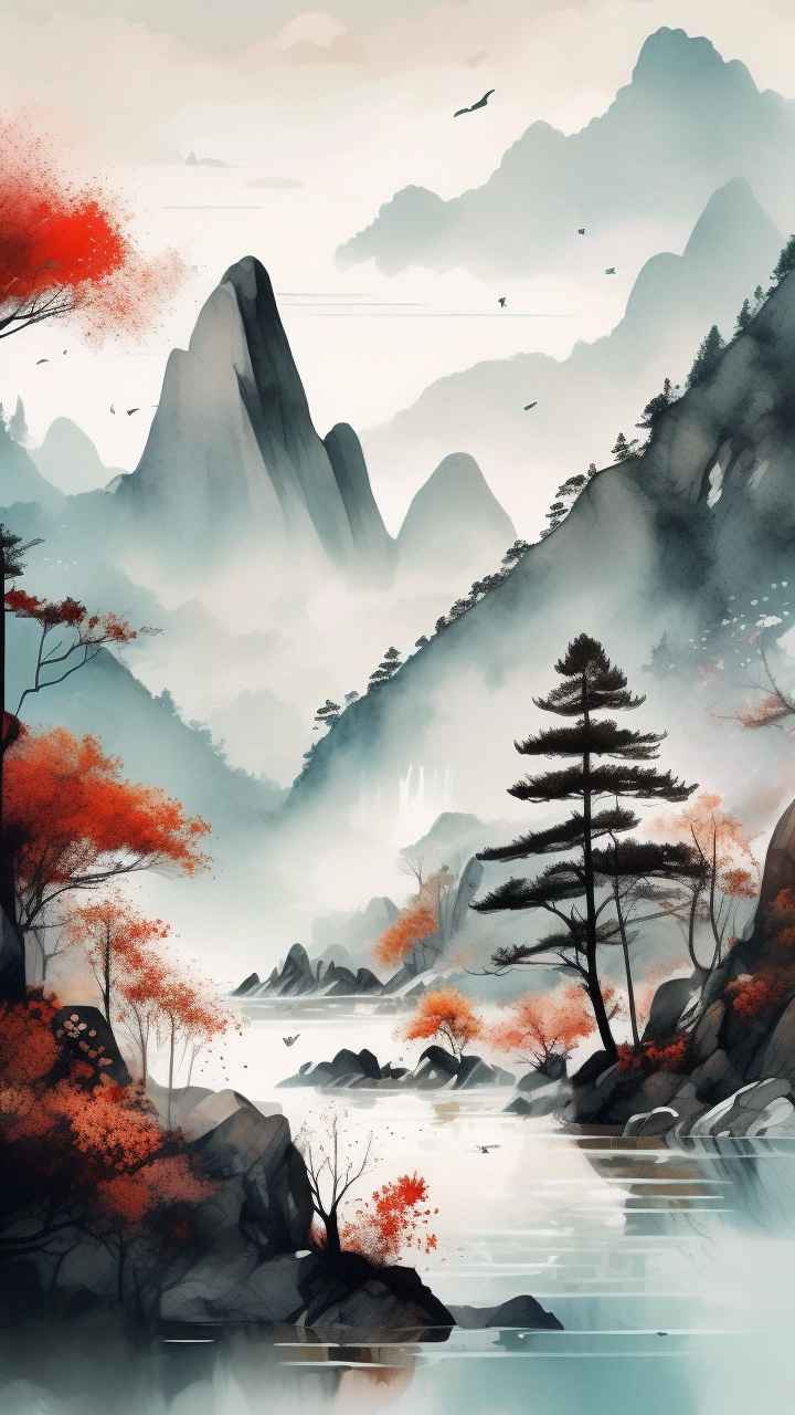 山水画国风背景 26