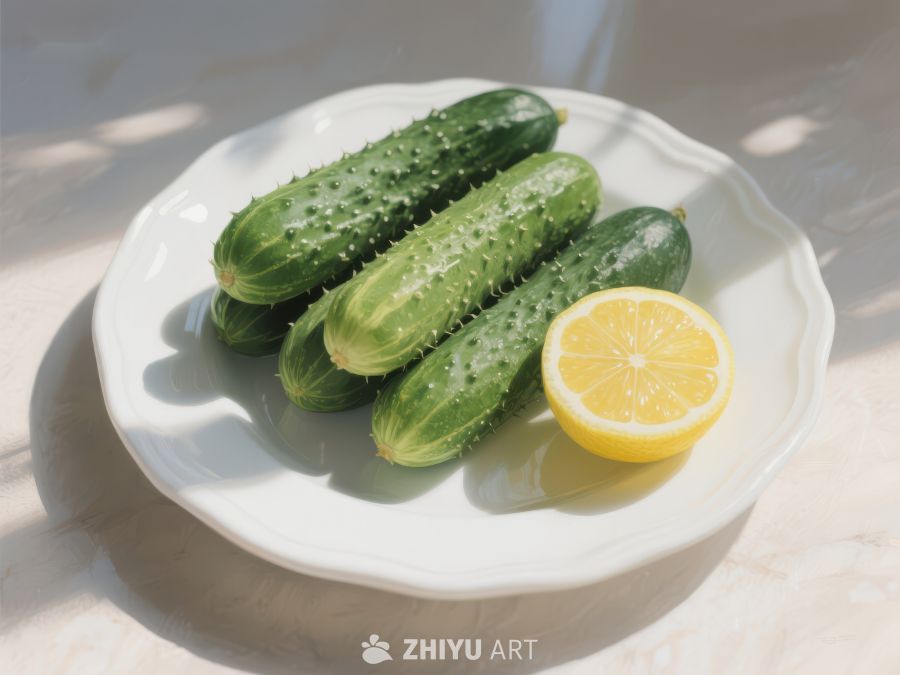 盘中黄瓜与柠檬的清新组合 260