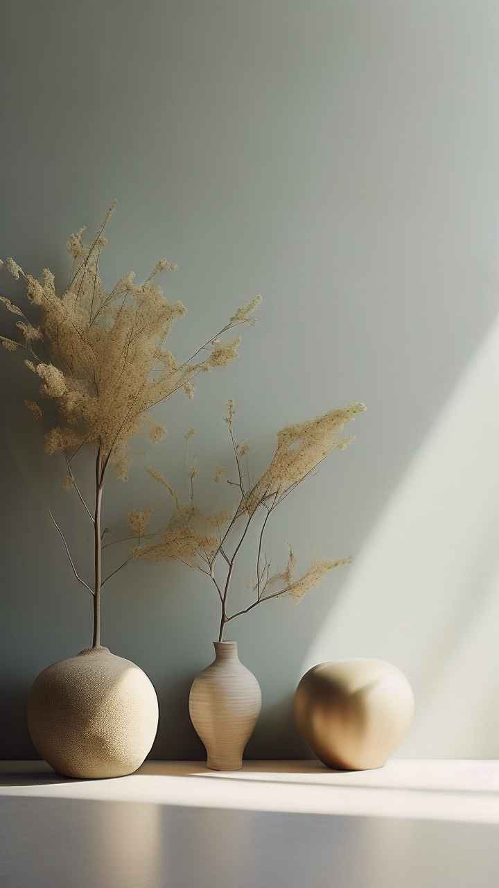 极简主义元素花朵和树枝插画