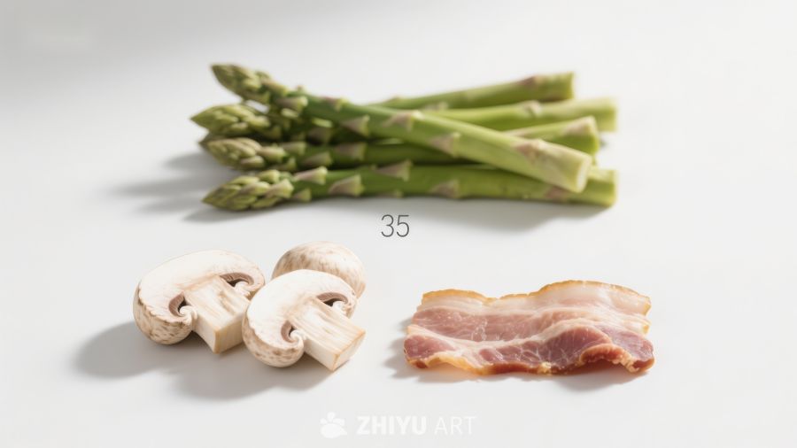 芦笋香菇培根食材组合