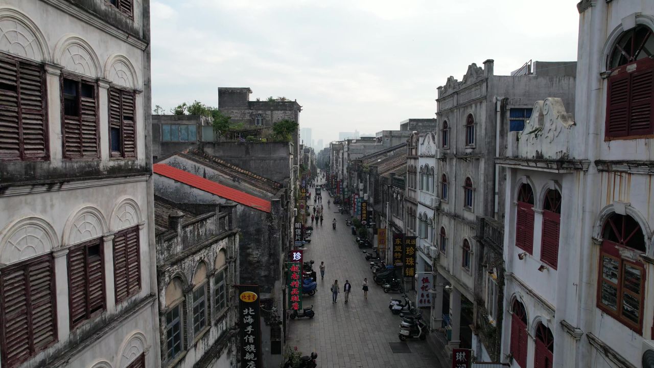 广西北海城市风光旅游景区航拍 