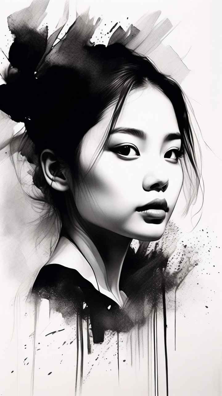 黑白美女艺术背景 8