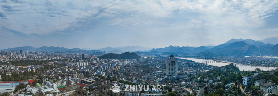 航拍浙江临海台州府城城区风光 2