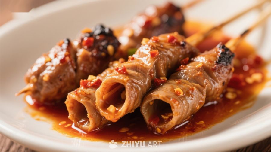 香辣鱿鱼串，美味诱人