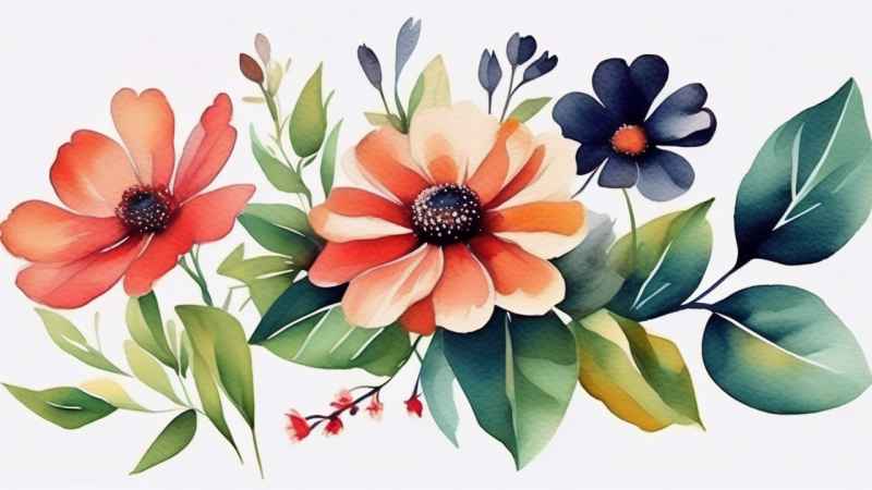 花朵植物插画背景 26