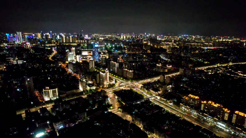 浙江杭州城市风光航拍摄影图 