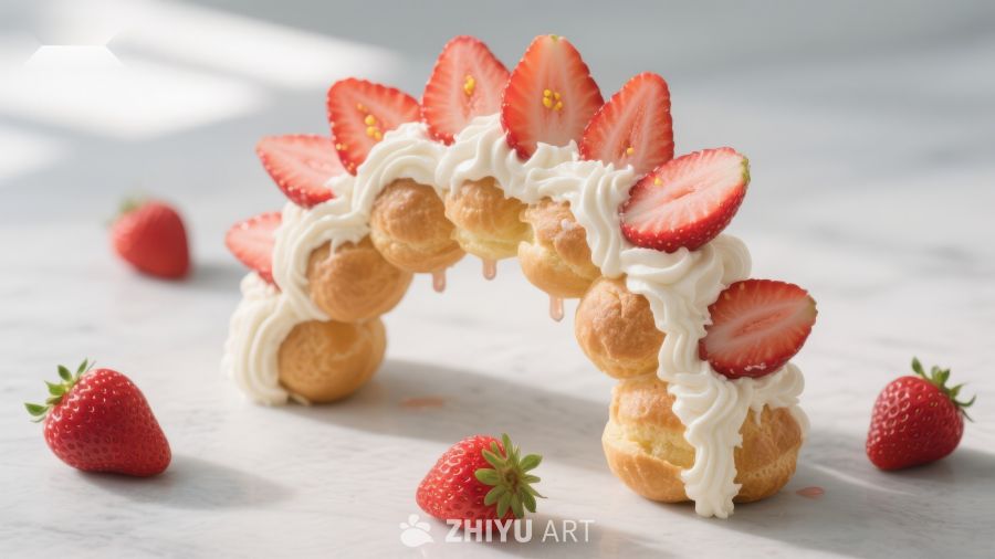 草莓奶油泡芙拱门