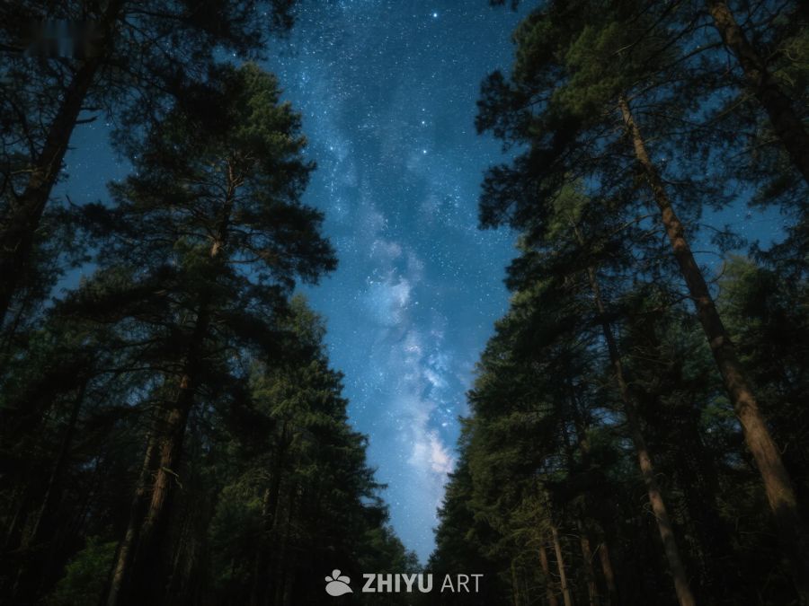 森林夜空下的银河 60