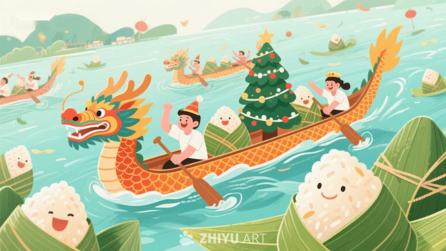 龙舟竞渡迎圣诞，粽子欢庆节日情 299