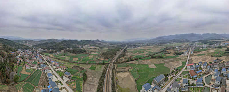春耕农田农业种植航拍全景图 