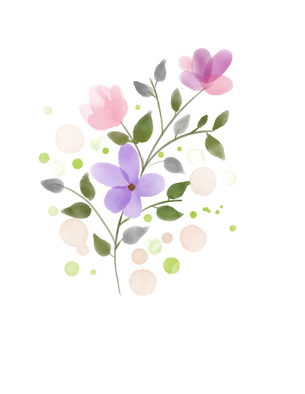 花水彩春自然画花的设计花束
