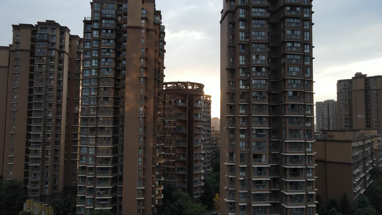 航拍德阳夕阳落日 10
