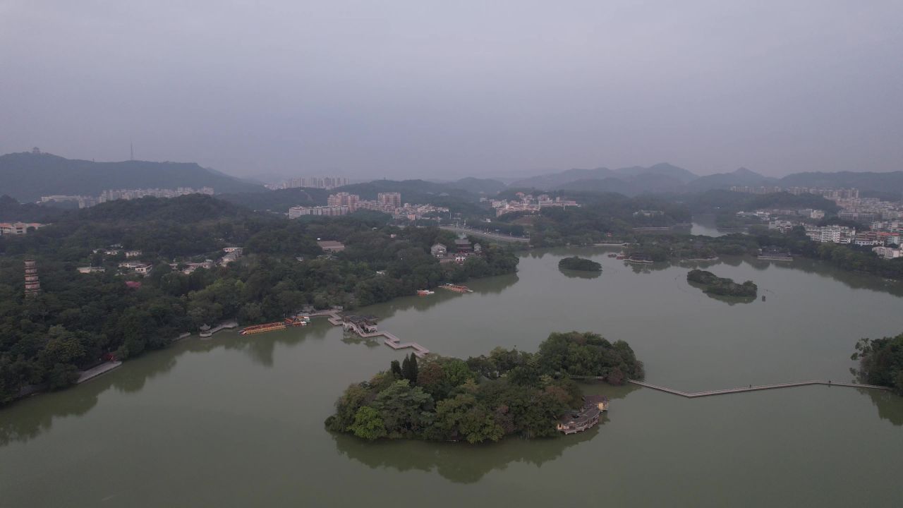 广东惠州西湖景区风景航拍 