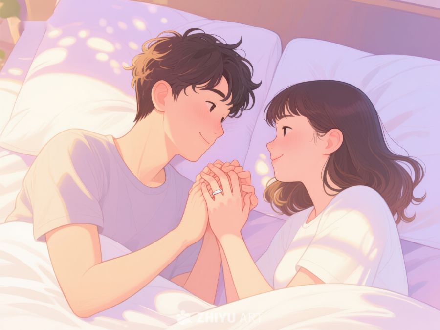 温馨床头情侣手牵手 749