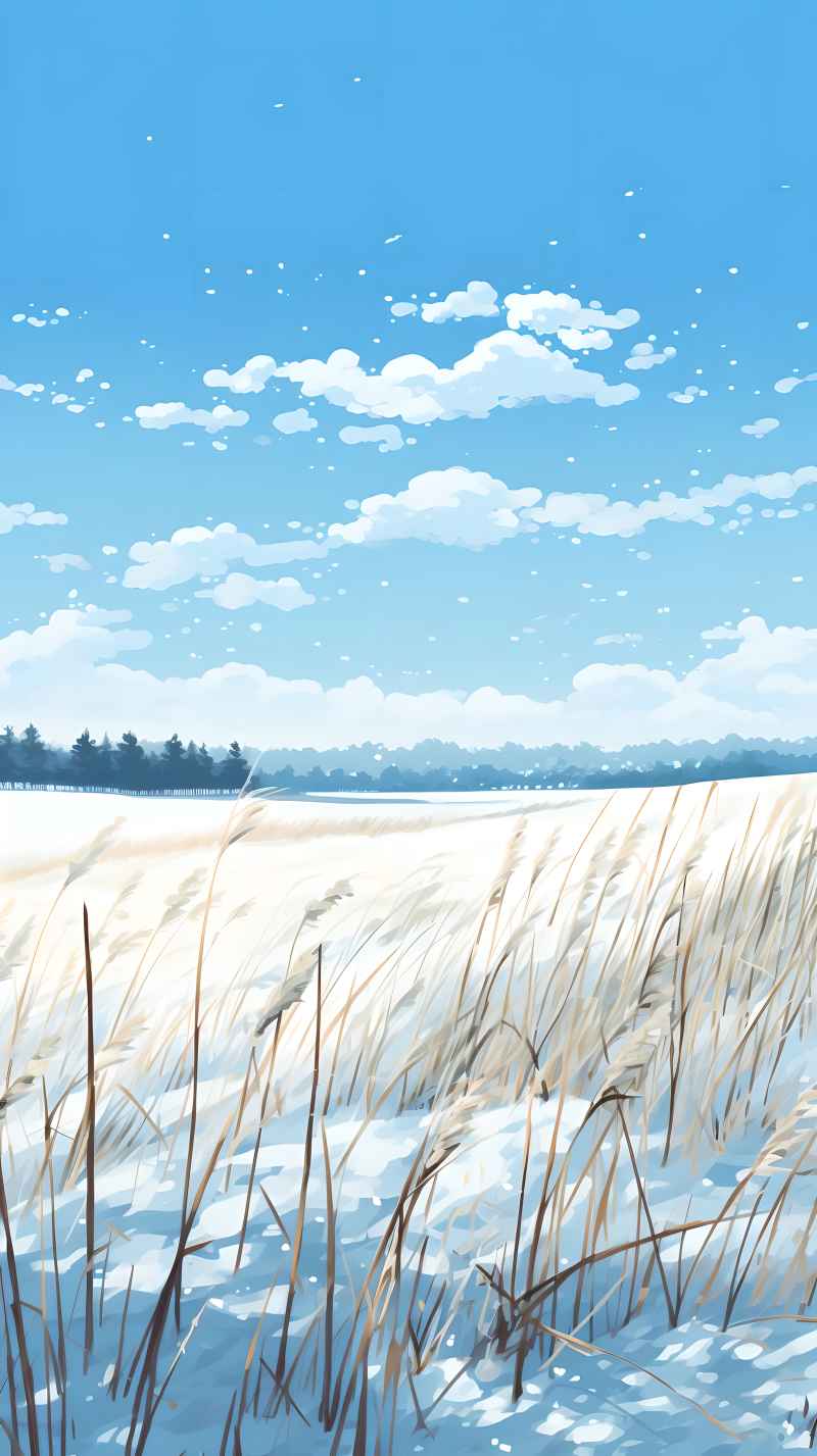 冬季唯美雪景创业插画 123